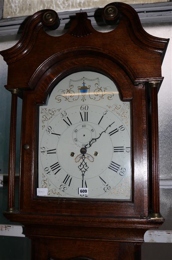 A George III inlaid oak eight day longcase clock